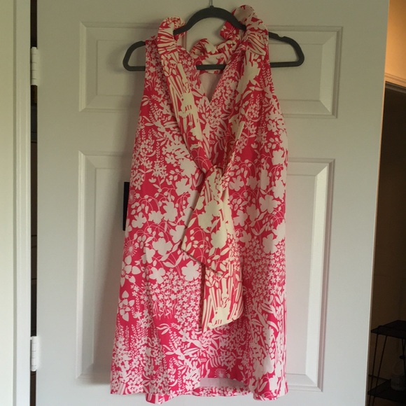 NWT Tuckernuck pink wildflower Blythe ruffle neck dress S - Picture 4 of 12